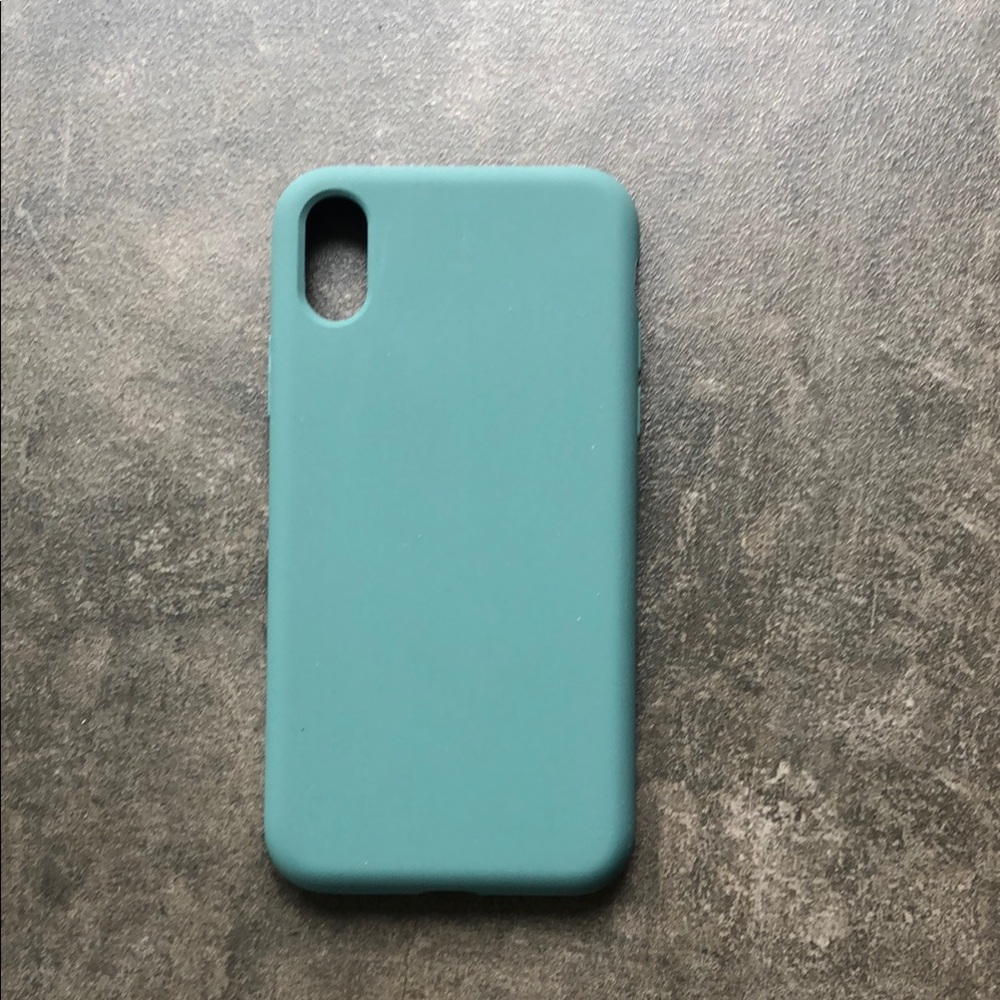 Green Silicone iPhone X XS Case Minimalist Design